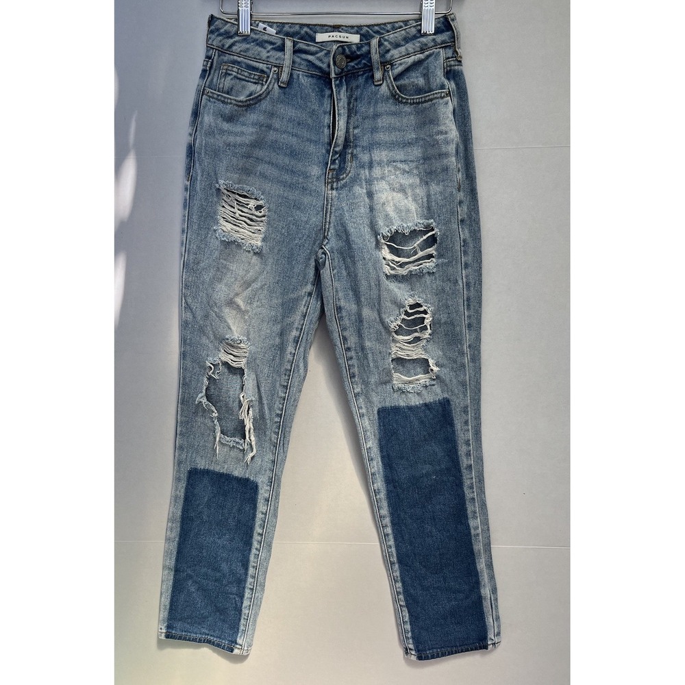 Pacsun Mom Distressed Light Wash High Rise Jeans Women's Size 25